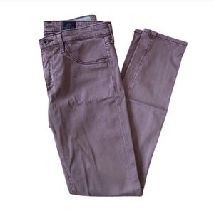 AG Adriano Goldschmied the Legging Ankle Super Skinny faded purple jeans